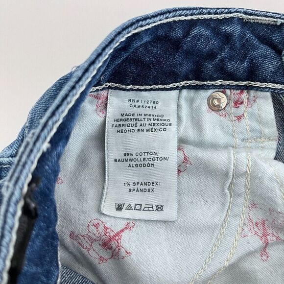 Vintage True Religion Jeans Women 28 Blue Boot Cut Distressed Rhinestones Y2K - Picture 8 of 15